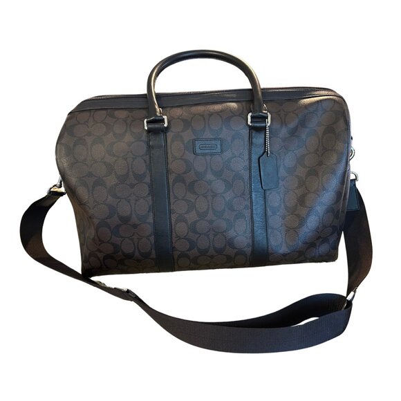 Coach Trekker Bag in Signature Canvas, Dark Brown and Black, Leather - Picture 1 of 4